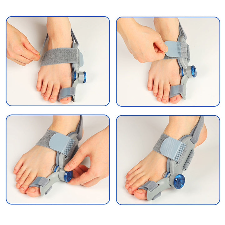 Premium Adjustable Bunion Corrector | Hallux Valgus Straightener with Rotatable Toe Separator, Soft Silicone Pad, Flexible 