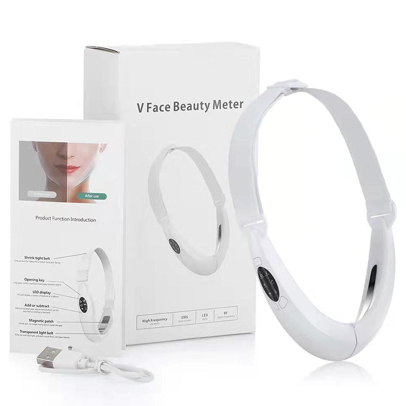 Premium V Face Massager with 5 Modes, Red Blue Light Therapy, Facial Beauty Instrument, Anti-Aging Skin Tightening Device,