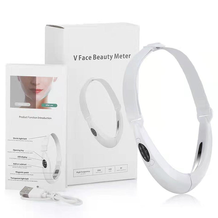 Premium V Face Massager with 5 Modes, Red Blue Light Therapy, Facial Beauty Instrument, Anti-Aging Skin Tightening Device,