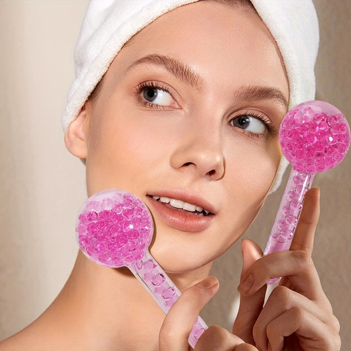Premium 2Pcs Ice Globes for Facials – Cooling Face and Eye Massager, Facial Roller for Puffiness and Redness Reduction, Non