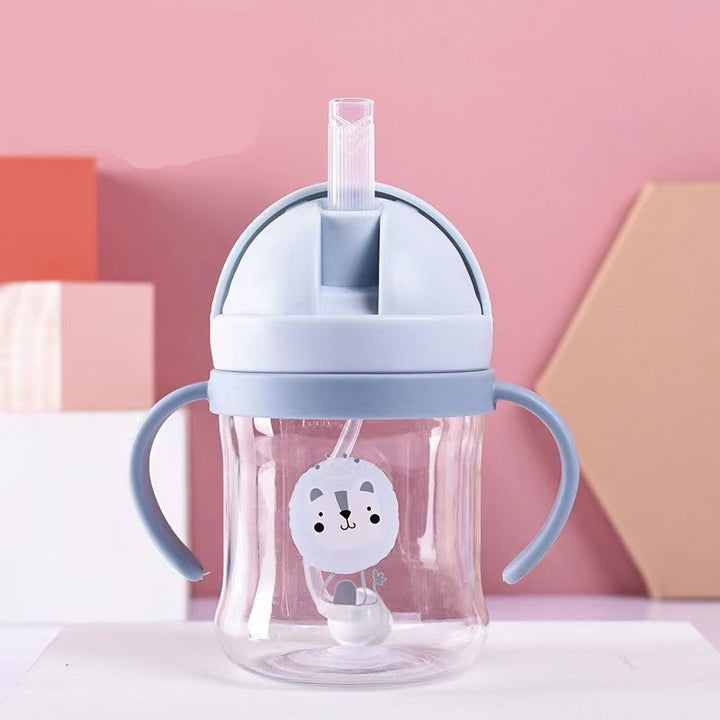 Premium 250ml Kids Water Cup – Anti-Choke, Spill-Proof, with Suction Ball & Straw, Cute Cartoon Design, Ideal for Toddlers 