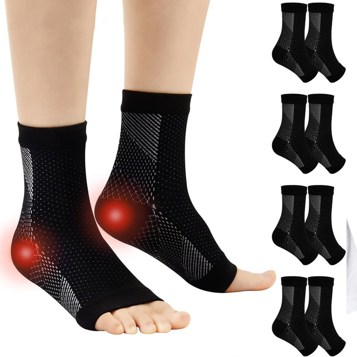 Premium Compression Plantar Fasciitis Socks for Women & Men - Arch & Ankle Support, Heel Pain Relief, Breathable Open Toe Design for Comfort and Quick Dry