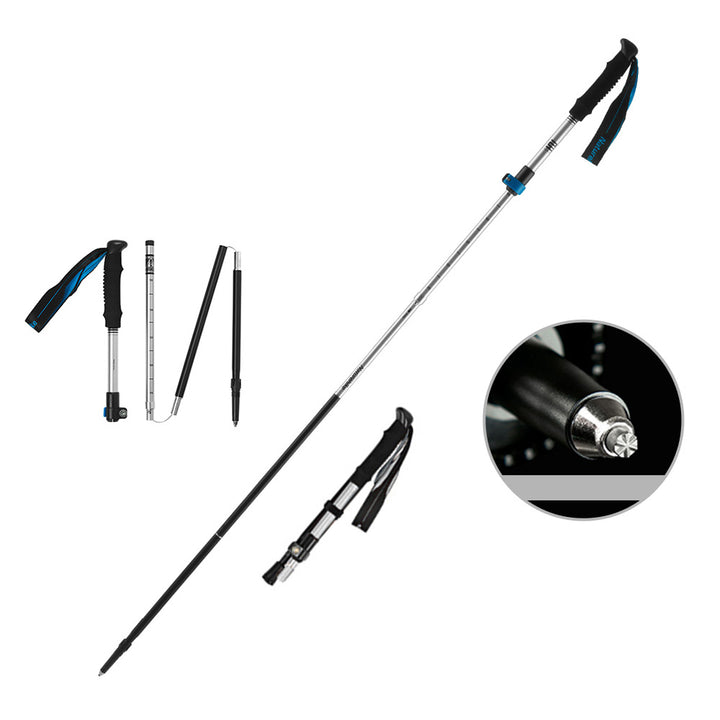 Premium Ultralight Folding Trekking Pole – Adjustable Telescopic Walking Stick, Aviation-Grade Aluminum Alloy, EVA Anti-Slip Handle, Portable for Hiking, Camping, and Outdoor Adventures