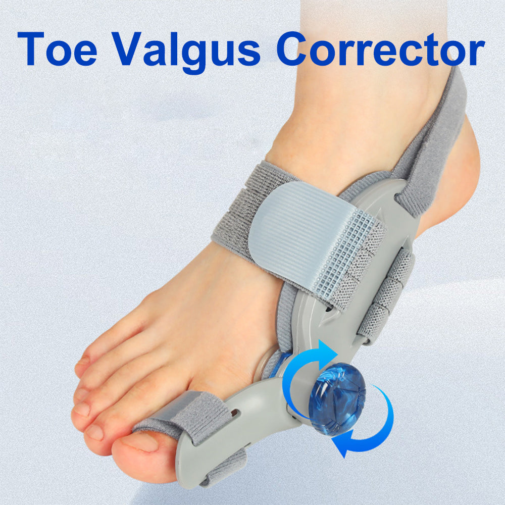 Premium Adjustable Bunion Corrector | Hallux Valgus Straightener with Rotatable Toe Separator, Soft Silicone Pad, Flexible 