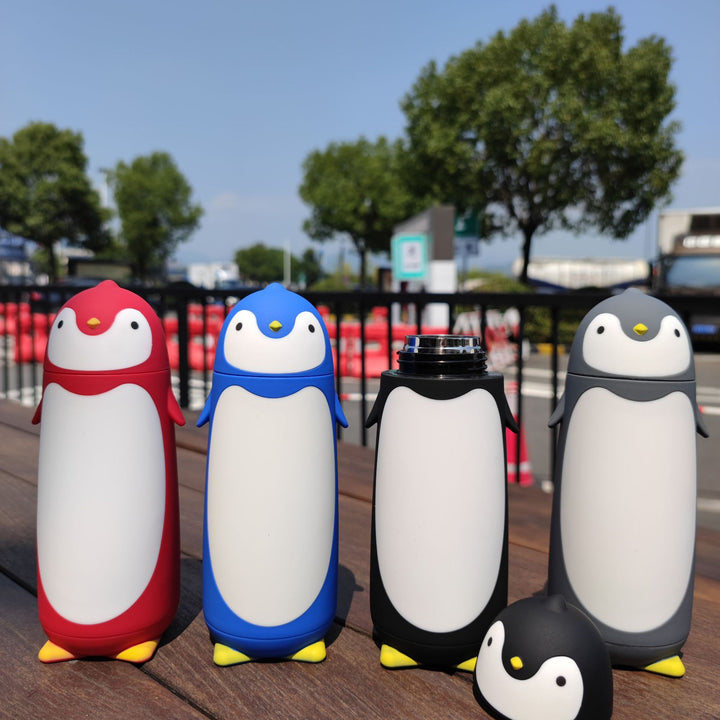 Premium Penguin Stainless Steel Vacuum Thermos – 9.5oz Travel Mug for Kids & Students – Insulated Coffee & Tea Flask – Hot or