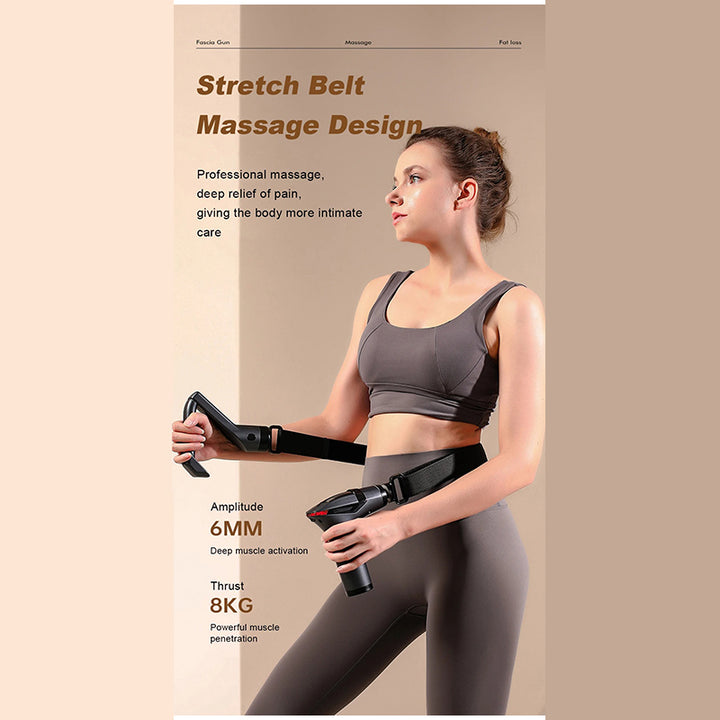 High-Quality Long-Handle Deep Tissue Massage Gun with 12-Speed Digital Display, Multifunctional Percussion Body Massager for Muscle Relaxation