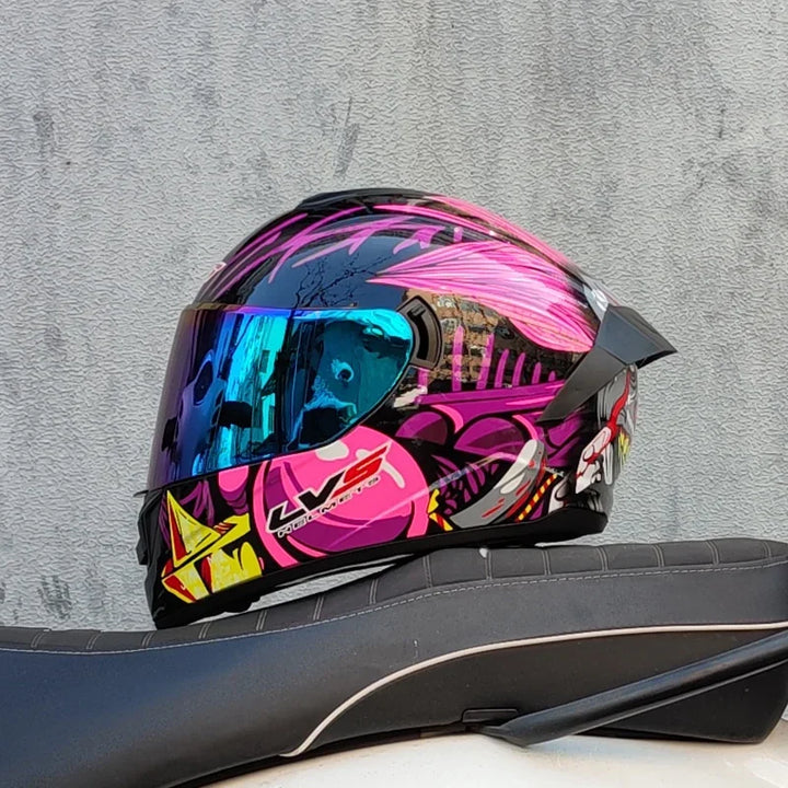 Premium Full Face Racing Motorcycle Helmet – Winter Warm Double Visor, Motorbike Sports Helmet, Adjustable Ventilation