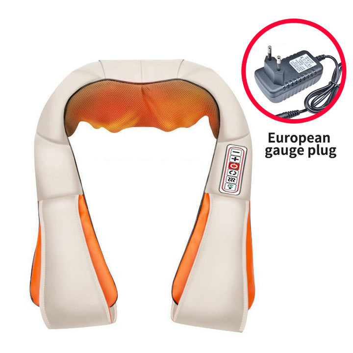 Luxury Wireless Neck and Back Massager for Cervical Relaxation and Trapezius Relief | Kneading Massage Shawl for Targeted 