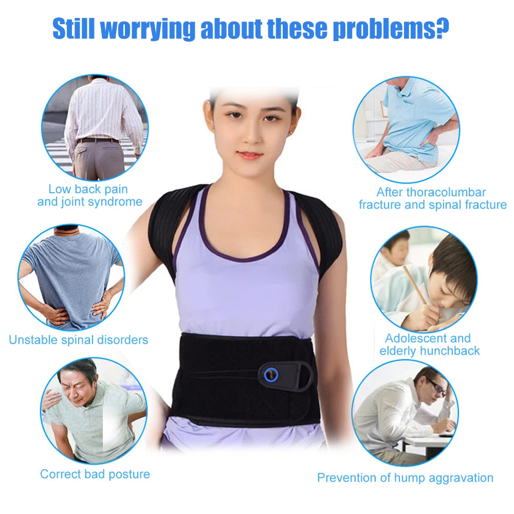 Premium TLSO Thoracic Full Back Brace for Kyphosis & Osteoporosis Relief, Adjustable Compression Support for Spinal Fractures
