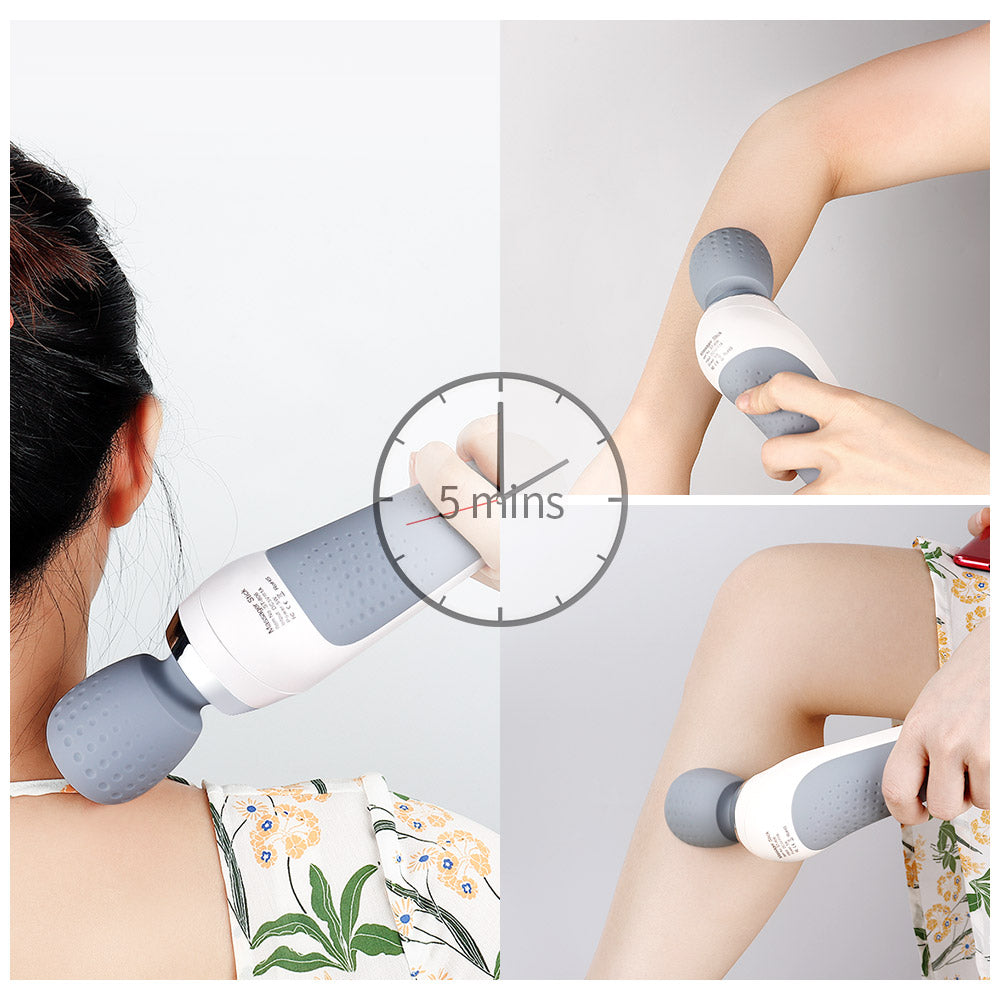 Premium USB Handheld Electric Wand Massager - High Frequency Vibration Deep Tissue Massage Machine for Body, Neck, and Back Pain Relief
