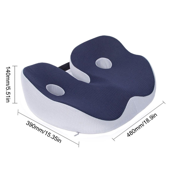 Premium Memory Foam Sit Bone Relief Cushion – Ergonomic Washable Seat Cushion for Pressure Relief, Breathable Comfort, Long 
