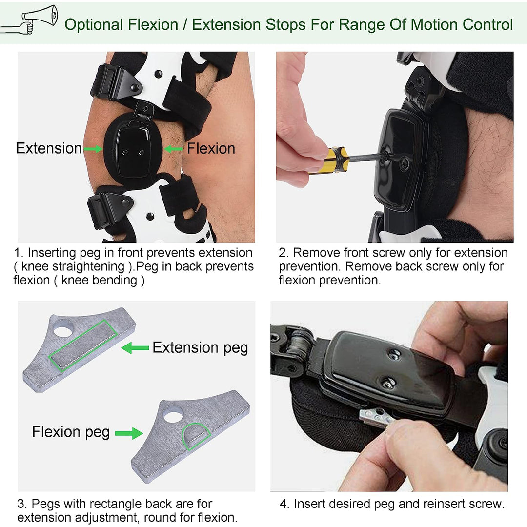 Premium Adjustable Hinged Knee Brace for Postoperative Recovery, ROM Immobilizer for ACL, MCL, Meniscus Tear, and Ligament 