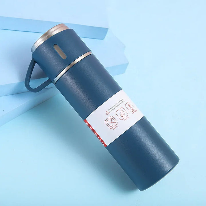 Luxury Stainless Steel Vacuum Flask 500ml - Shimmering Business Style Thermos Bottle, Insulated Hot & Cold Coffee Mug with 