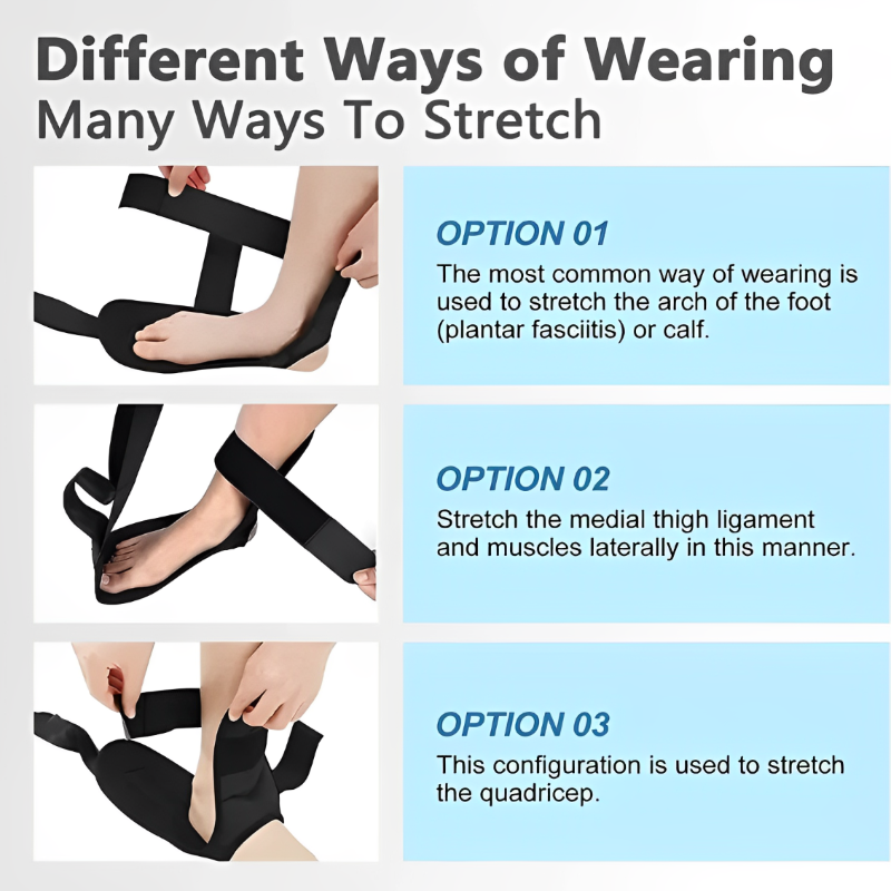 Premium Flexibility Stretching Strap - Open Back Yoga Band for Leg Stretching, Muscle Relaxation & Plantar Fasciitis Relief,