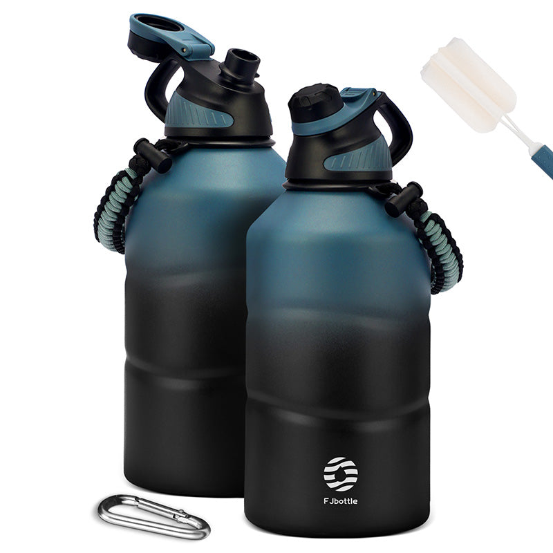 Premium 1.9L Stainless Steel Thermos Bottle – Large Capacity Cold & Hot Vacuum Flask with Rope, Thermal Water Bottle for Gym,