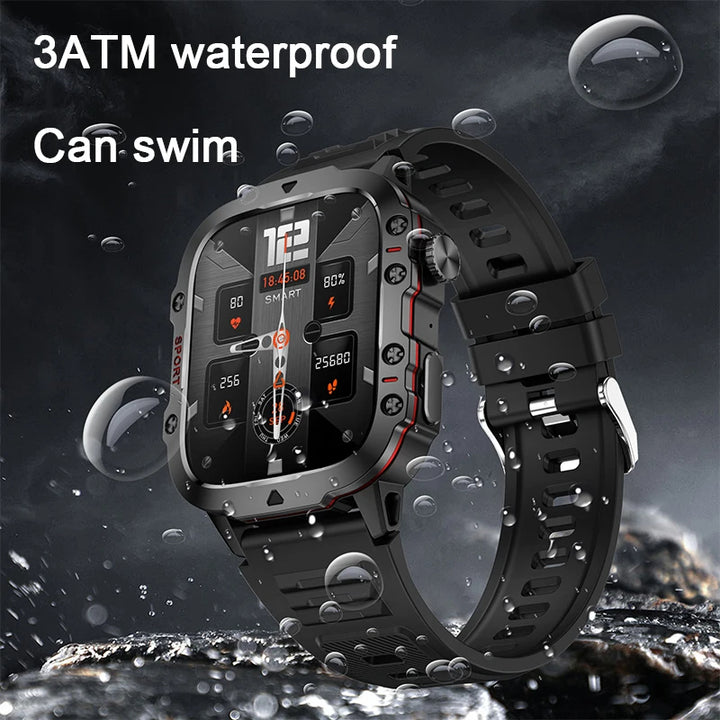 Premium GPS-Fitness-Tracker-Smartwatch mit 1,99 Zoll HD-Bildschirm, Herzfrequenz-, Blutdruck-, EKG- und Blutsauerstoffüberwachung – Bluetooth-Anruf, NFC, über 100 Trainingsmodi, wasserdicht