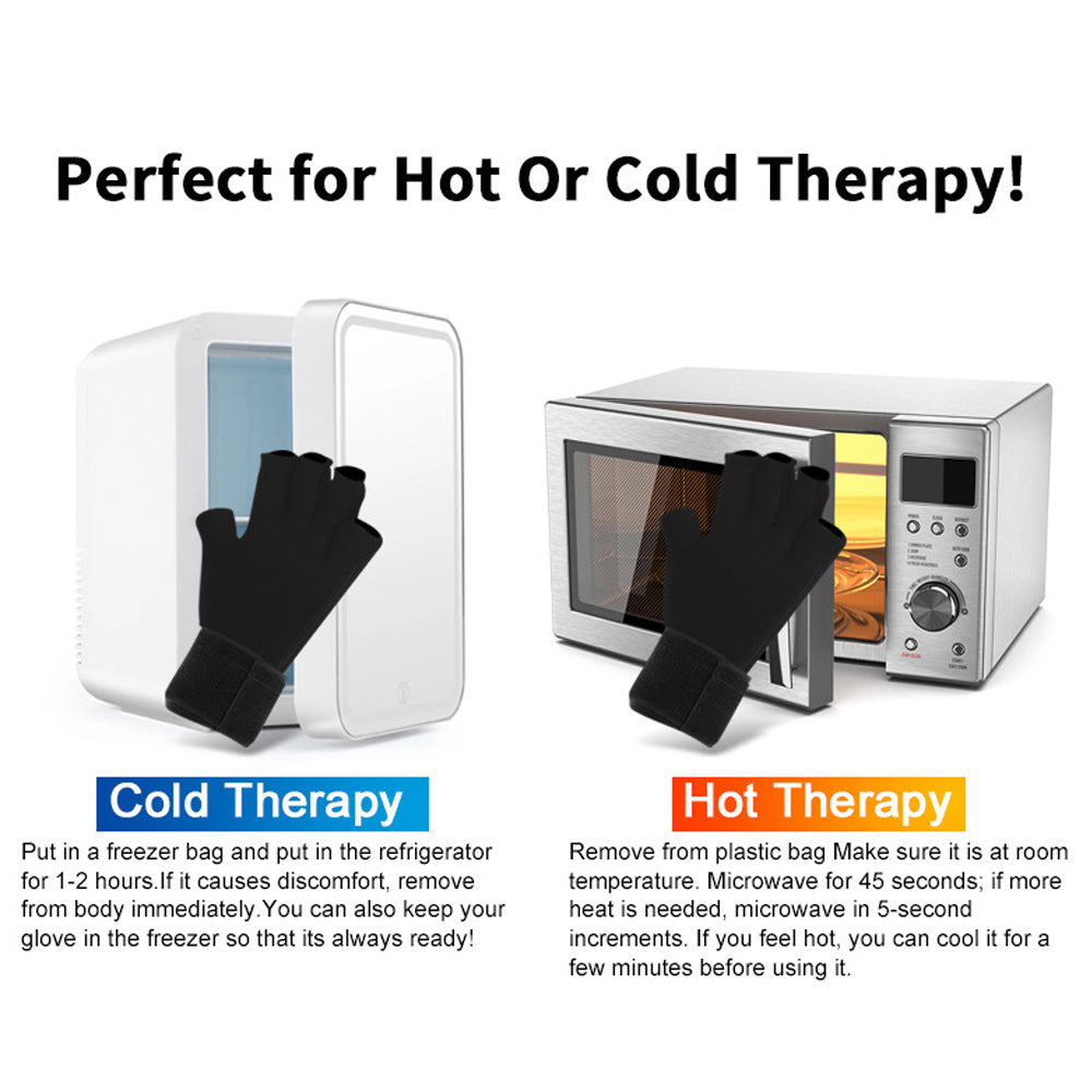 Premium Hot & Cold Compress Glove with Adjustable Wrist Strap - Reusable Gel Ice Pack for Tendinitis Relief, Hand Massage, 