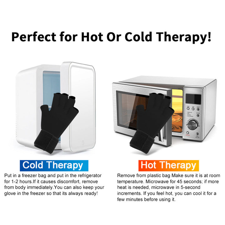 Premium Hot & Cold Compress Glove with Adjustable Wrist Strap - Reusable Gel Ice Pack for Tendinitis Relief, Hand Massage, 