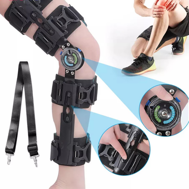 Premium Entlastungs-Kniebandage zur Linderung von Arthritis-Schmerzen, Unterstützung bei Osteoarthritis, verstellbarer ROM-Stabilisator, post-operative Genesung, Einheitsgröße, FDA-registriert