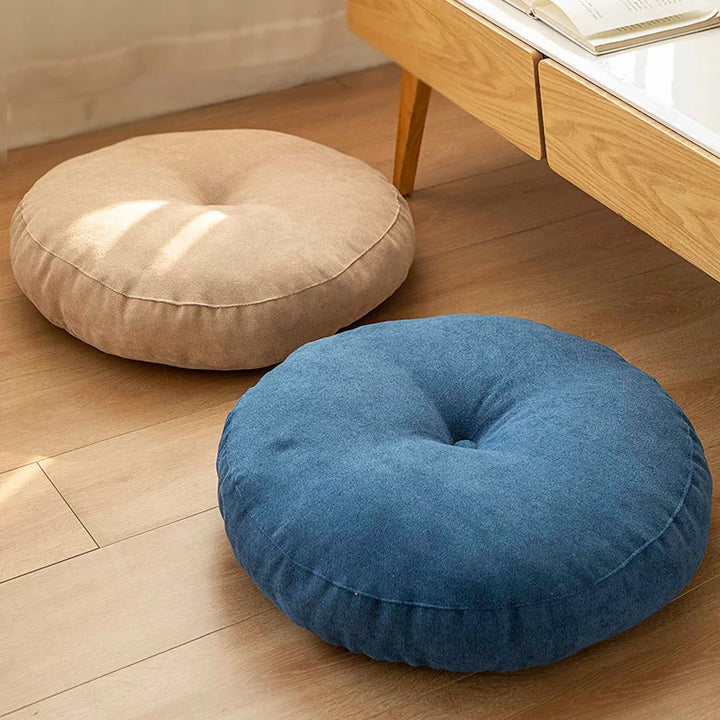 Premium Round Floor Seat Cushion – Soft Tatami Meditation & Yoga Pad – Breathable Cotton & Linen, Comfortable for Sitting