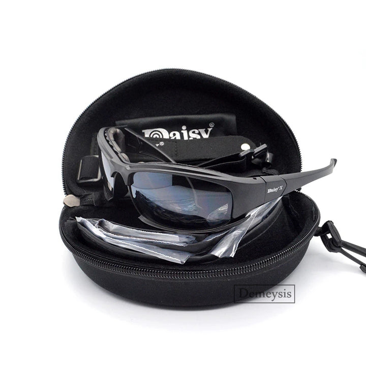 Premium Tactical Polarized Sport Glasses – UV Protection, Anti-Glare, 4 Lens Options for Shooting, Airsoft, Hunting, Hiking