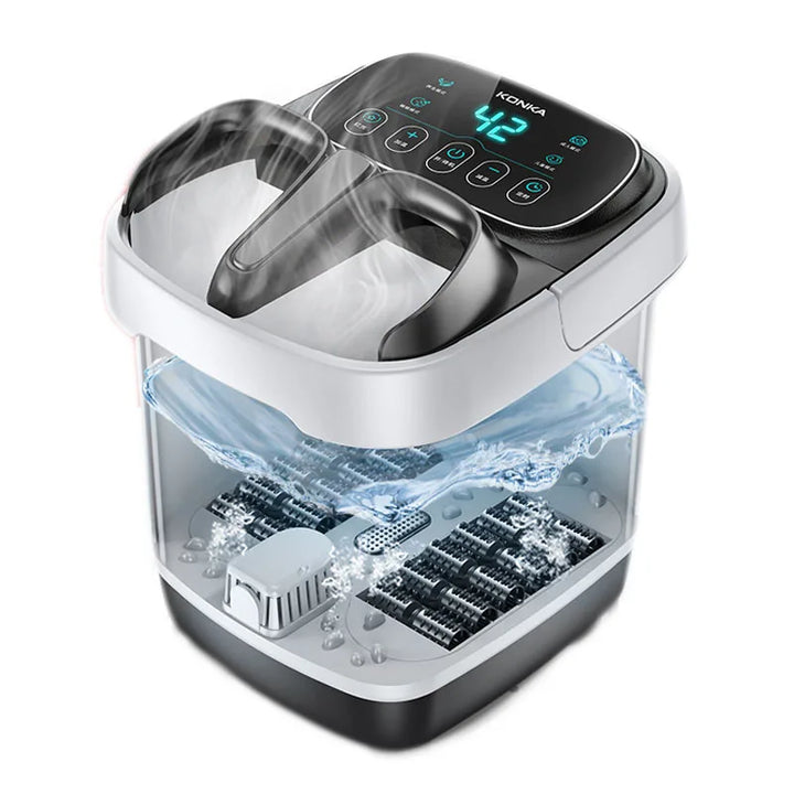 Premium Foot Spa Bath Massager with Heat, 12 Rollers, Digital Control, Pedicure Stone for Acupressure Shiatsu Massage, Foot  