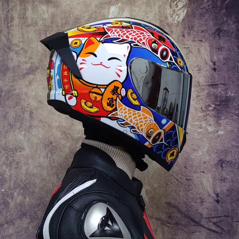 Premium Full Face Racing Motorcycle Helmet – Winter Warm Double Visor, Motorbike Sports Helmet, Adjustable Ventilation