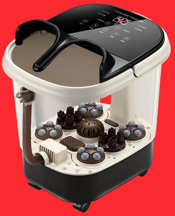 Premium Foot Spa Bath Massager with Heat, 12 Rollers, Digital Control, Pedicure Stone for Acupressure Shiatsu Massage, Foot Pain Relief, Adjustable Temperature, Home Foot Soak Therapy
