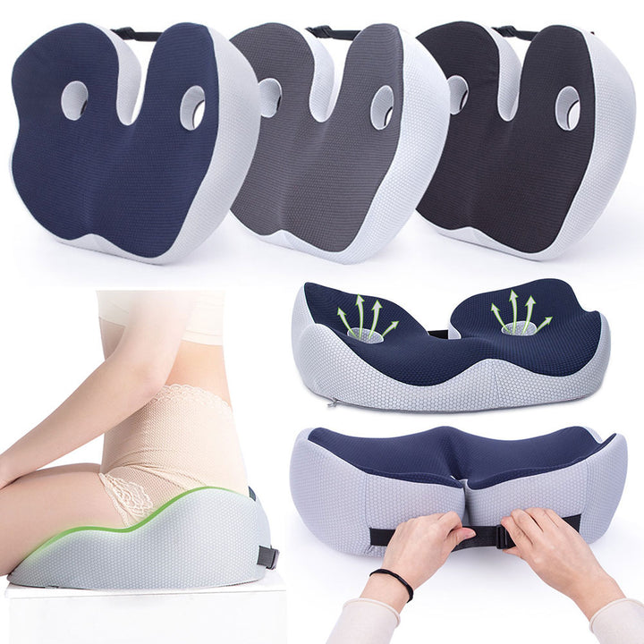 Premium Memory Foam Sit Bone Relief Cushion – Ergonomic Washable Seat Cushion for Pressure Relief, Breathable Comfort, Long 