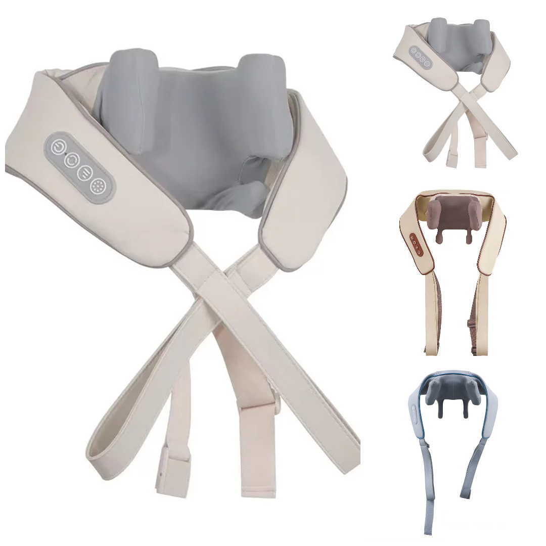 Luxury Neck and Shoulder Massager with Heat, Deep Tissue Shiatsu Kneading for Pain Relief, Electric Rechargeable Massage Shawl for Back & Muscles