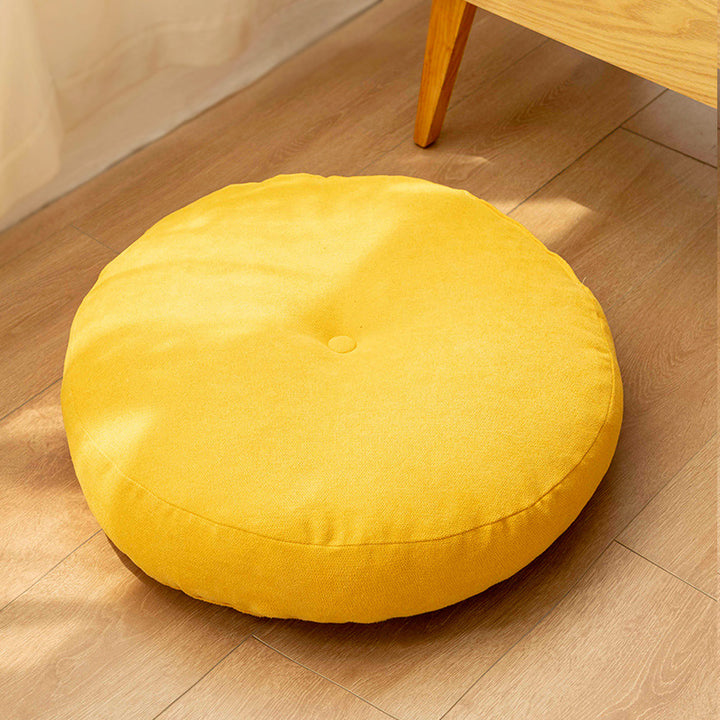 Premium Round Floor Seat Cushion – Soft Tatami Meditation & Yoga Pad – Breathable Cotton & Linen, Comfortable for Sitting
