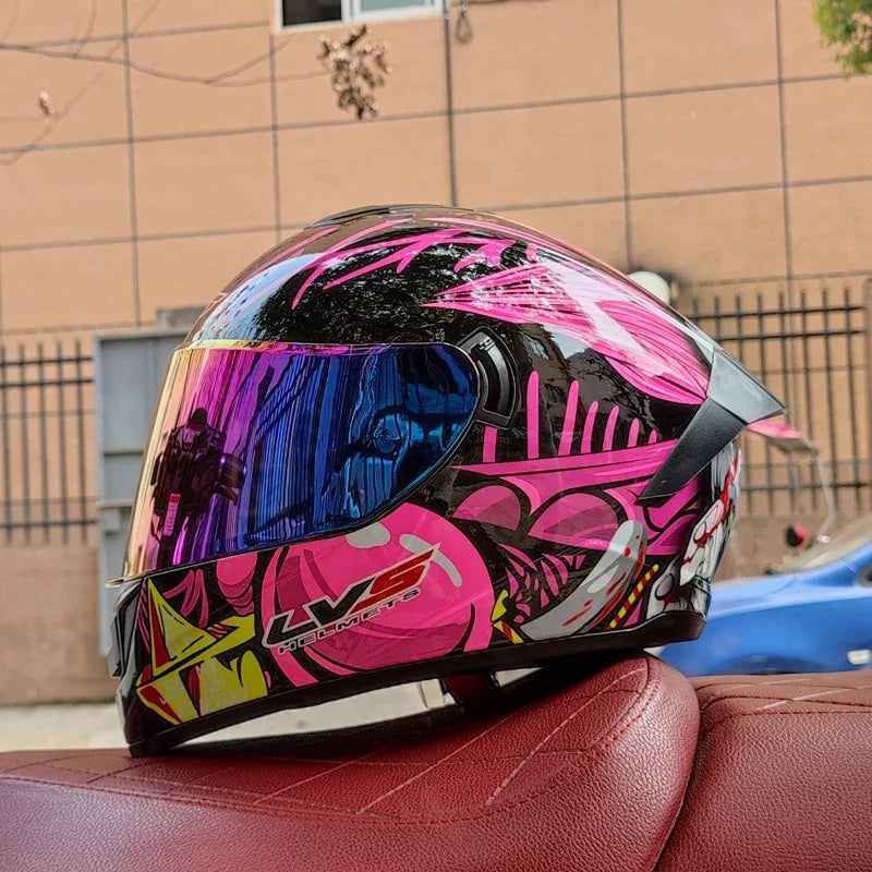 Premium Full Face Racing Motorcycle Helmet – Winter Warm Double Visor, Motorbike Sports Helmet, Adjustable Ventilation