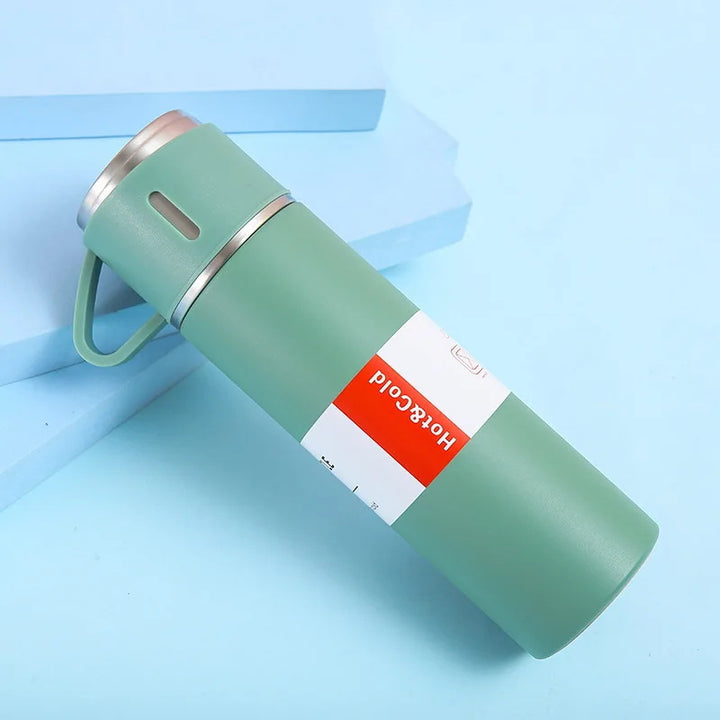 Luxury Stainless Steel Vacuum Flask 500ml - Shimmering Business Style Thermos Bottle, Insulated Hot & Cold Coffee Mug with 