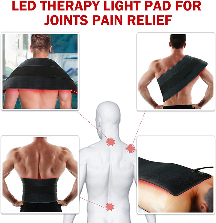 Premium Red & Infrared Therapy Belt for Body Pain Relief & Slimming – 660nm/850nm Large LED Heating Pad with 360 LEDs,  