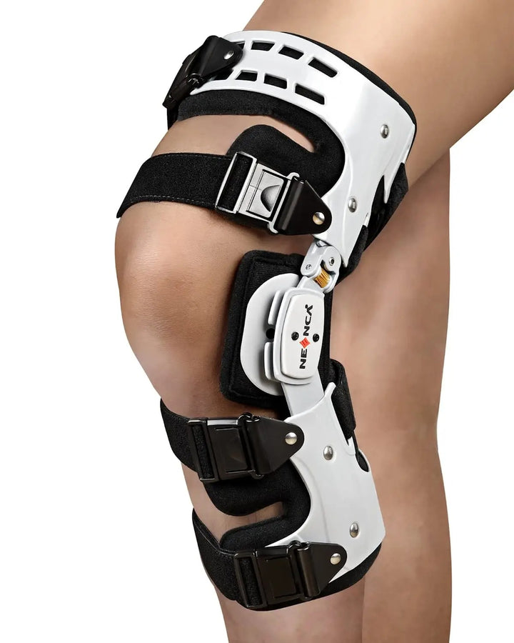 Premium Entlastungs-Kniebandage zur Linderung von Arthritis-Schmerzen, Unterstützung bei Osteoarthritis, verstellbarer ROM-Stabilisator, post-operative Genesung, Einheitsgröße, FDA-registriert
