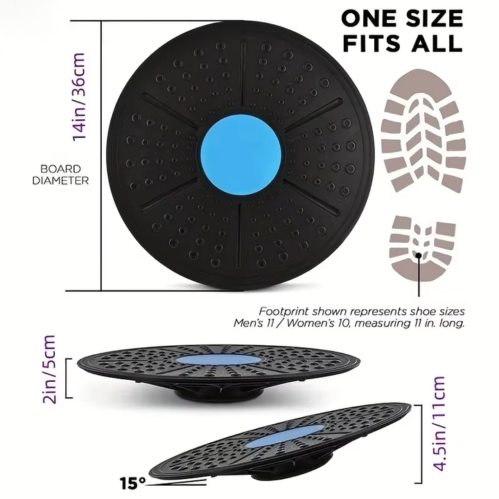 Premium Fitness Balance Board – Rounded Yoga and Sensory Training Equipment for Rehabilitation, Stability, and Core Strength