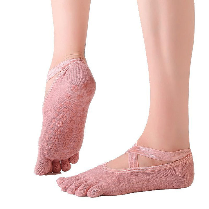High-Quality Anti-Slip Yoga Socks for Women – Breathable Cotton, Ballet-Inspired Bandage Design, Perfect for Pilates, Dance