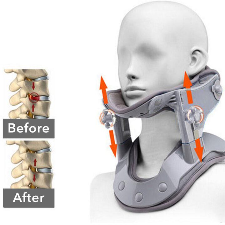 Premium Adjustable Neck Brace Support Orthosis for Pain Relief, Ergonomic Cervical Collar with 360° Sponge Wrap and Traction 