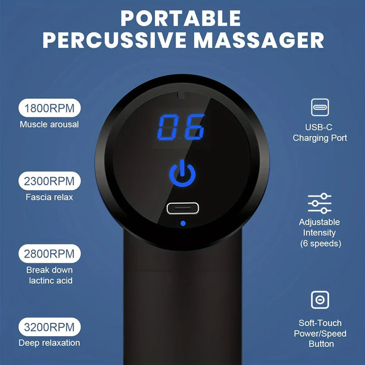 Premium USB Handheld Electric Wand Massager - High Frequency Vibration Deep Tissue Massage Machine for Body, Neck, and Back Pain Relief