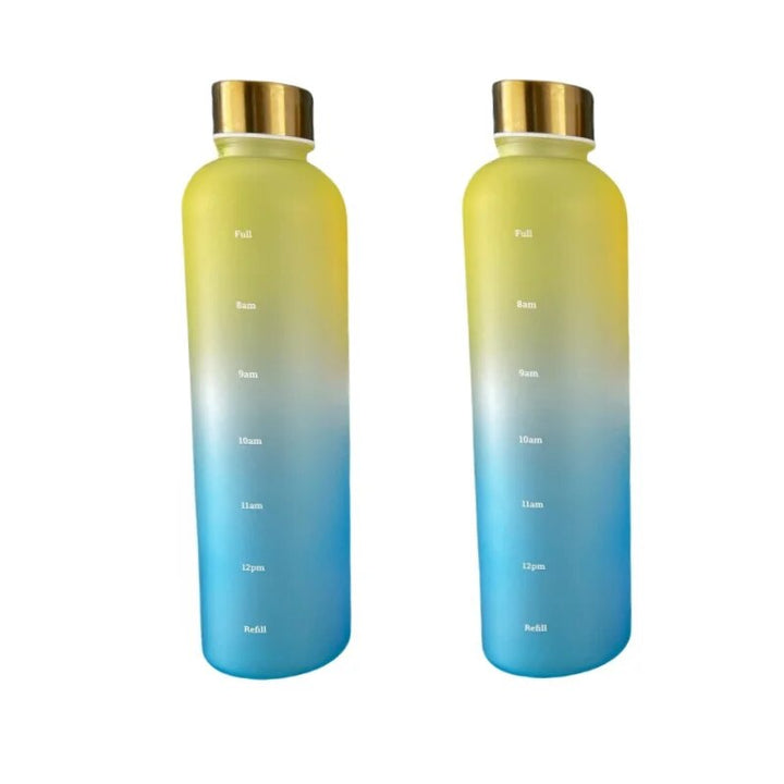Premium 1L Motivational Water Bottle with Time Marker - BPA-Free, Leakproof Frosted Plastic, 32oz Reusable Sports and Fitness