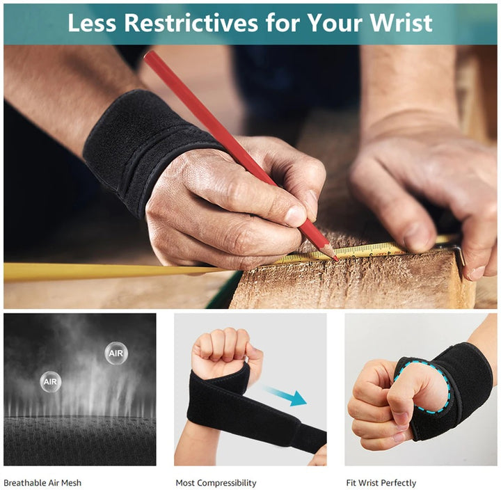 High-Quality Unisex Wrist Brace Support for Carpal Tunnel, Sprain, Strain Pain Relief – Adjustable Compression Wrap for Gym,